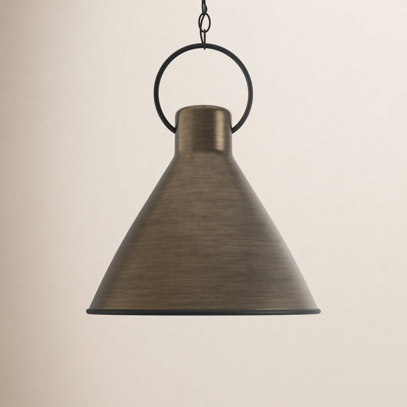Dax 1 - Light Black Single Pendant, 21.5" H x 18" W x 18" D, Dark Antique Brass