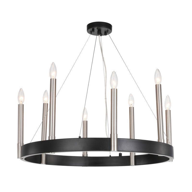 Ostrom 8 - Light Wagon Wheel Chandelier