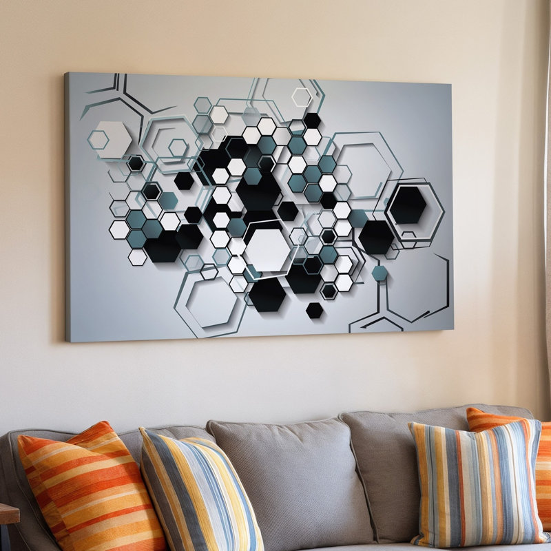 Reproduction d'art sur toile, dessin abstrait saisissant, H 9 po x l 12 po