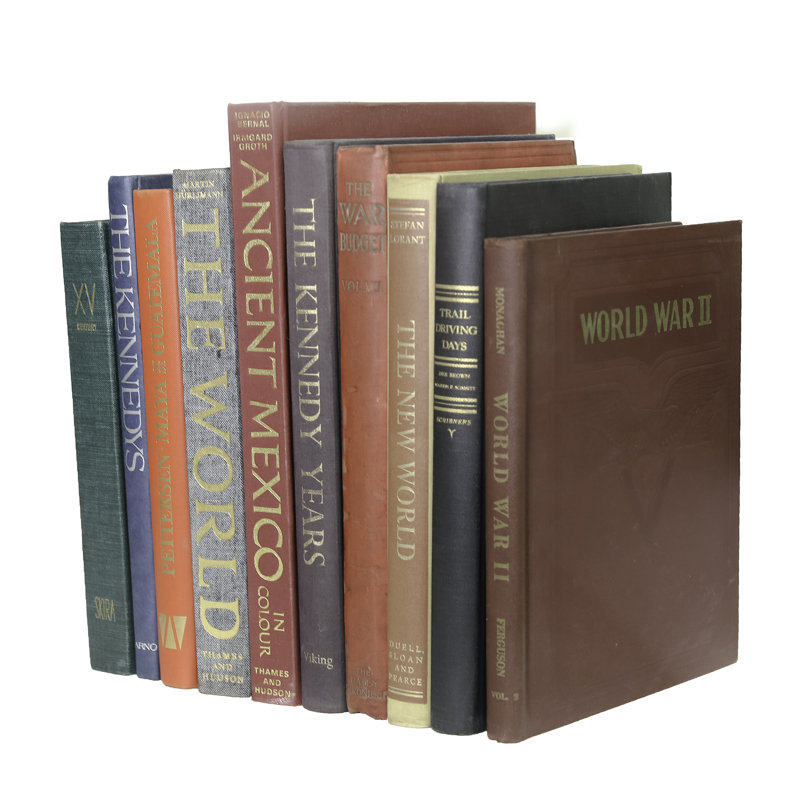 Decorative Books - Vintage World History Oversized Book Bundle - 1 foot of Books