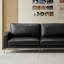 Causeuse-coussin modulable noire en cuir véritable-128966277