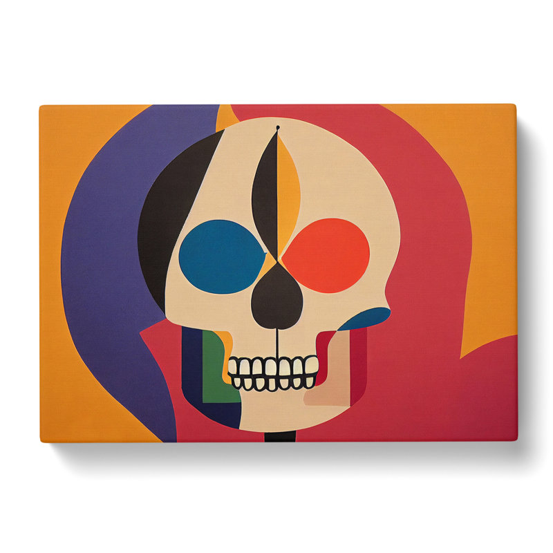 Colourful Abstract Skull - Wrapped Canvas, 50cm H x 76cm W x 3cm D