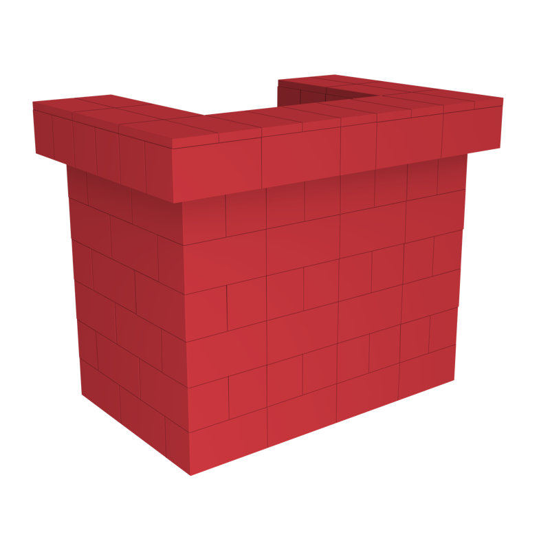 Ensemble de bar et de comptoir en porte-à-faux EverBlock, Rouge, H 43 po x l 48 po x P 36 po