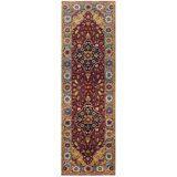 Elegant Wool Oriental Area Rug in Red