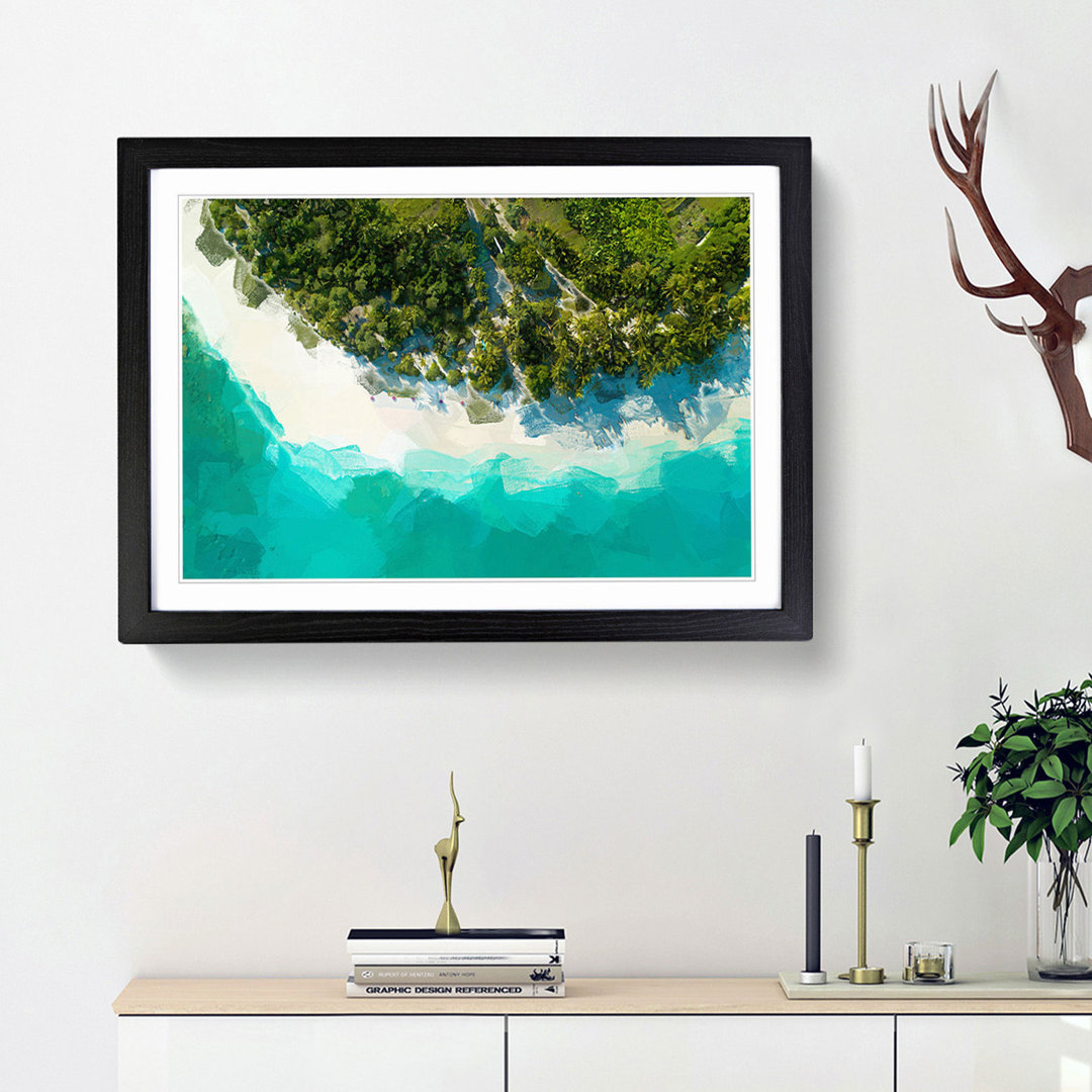 Above a Beach in the Maldives in Abstract - Framed Print