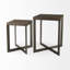 Ensemble de deux tables gigognes carrées en bois massif et métal-1724346459