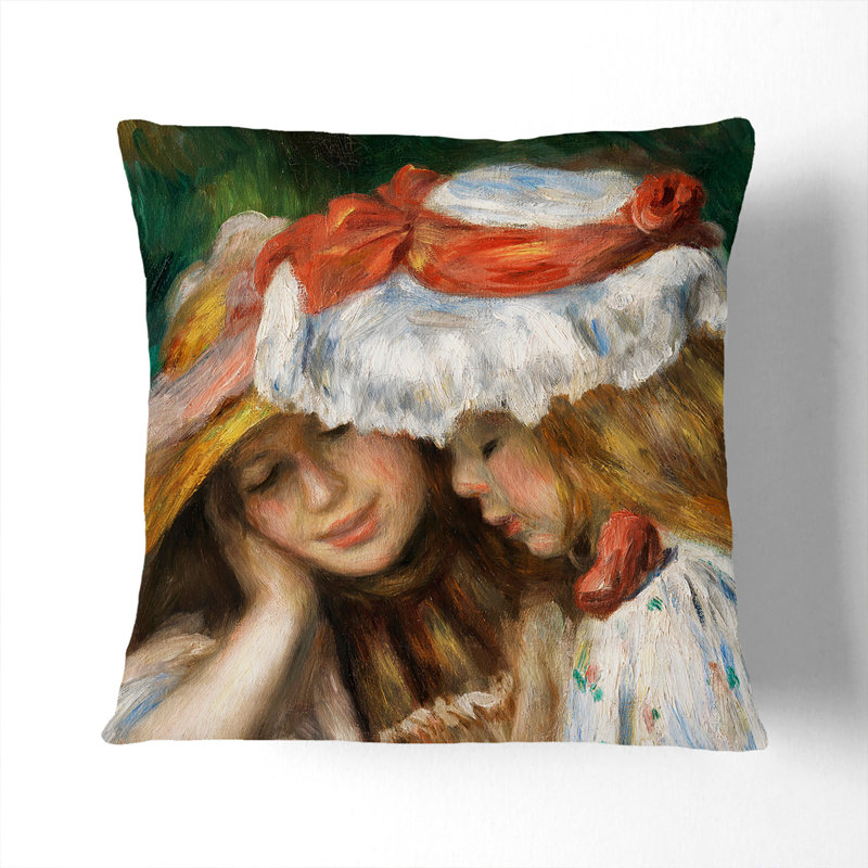 Two Girls Reading Scatter Cushion, Stone, 40cm H x 40cm W x 15cm D