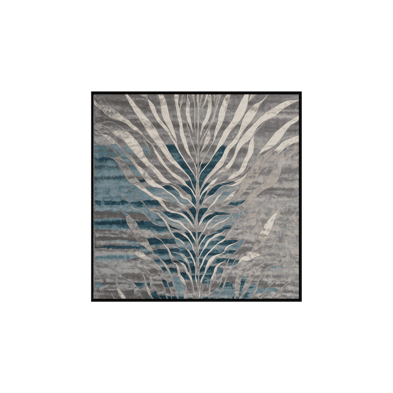Tapis gris soyeux et moelleux, Carré 8 pi