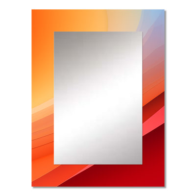 Orange Spectral Slice - Abstract Shapes Decorative Mirror, Orange Wall Mirror, Printed Metal Art