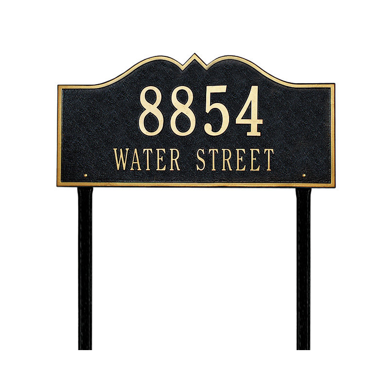 Hillsboro 2-Line Lawn Address Sign, Yes, Antique Copper