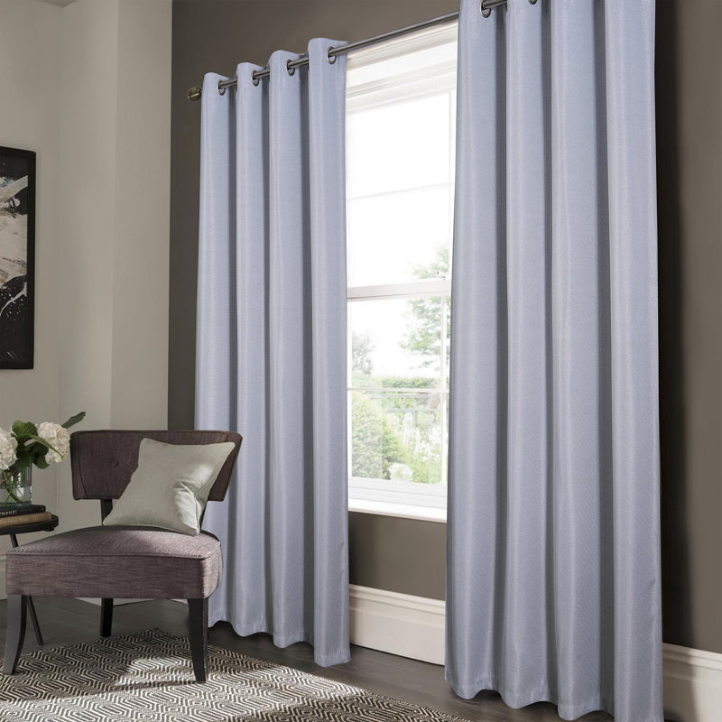 McDonough Textured Woven Room Darkening Window Curtain Panel, 52" W x 84" L, Silver
