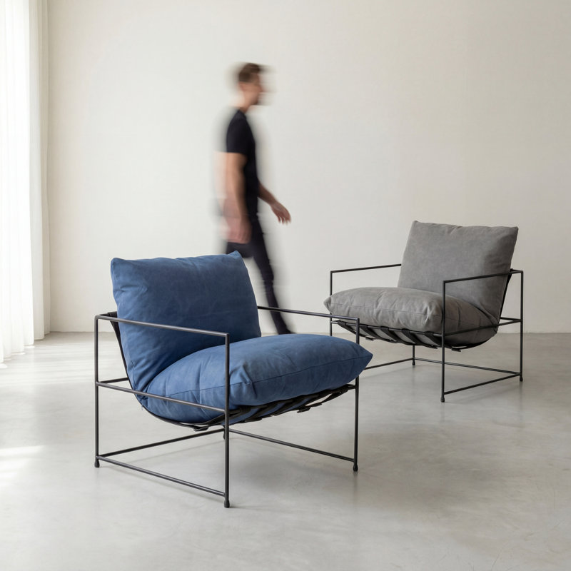 Danita Armchair, Washed Grey Performance Canvas