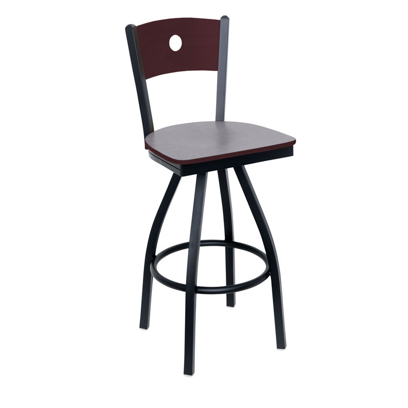 Tabouret de bar pivotant Darby, Acajou