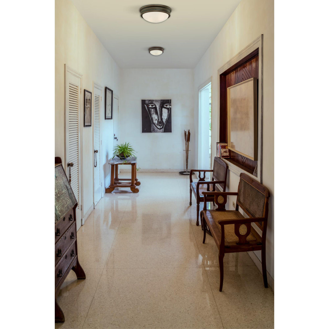 Burtundy Glass Flush Mount Gracie Oaks Fixture 