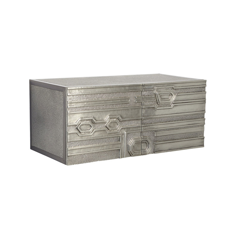 Abstract Block Cabinet-Right-Silver