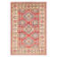 Tapis rouge en laine noué à la main de conception unique 6 pi 7 po x 9 pi 5 po New Age