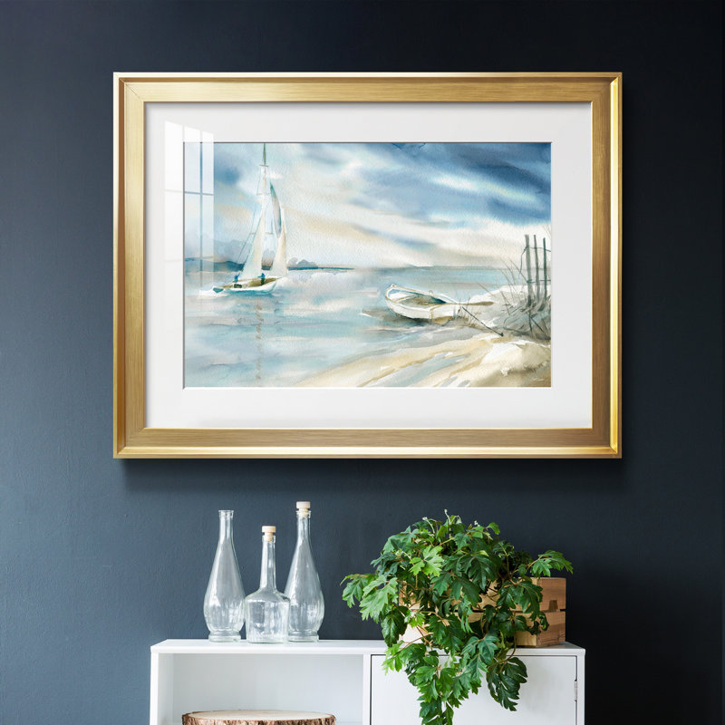 Voile subtile, reproduction encadrée de qualité supérieure - prête à être accrochée, H 26,5 po x l 36,5 po x P 1,5 po