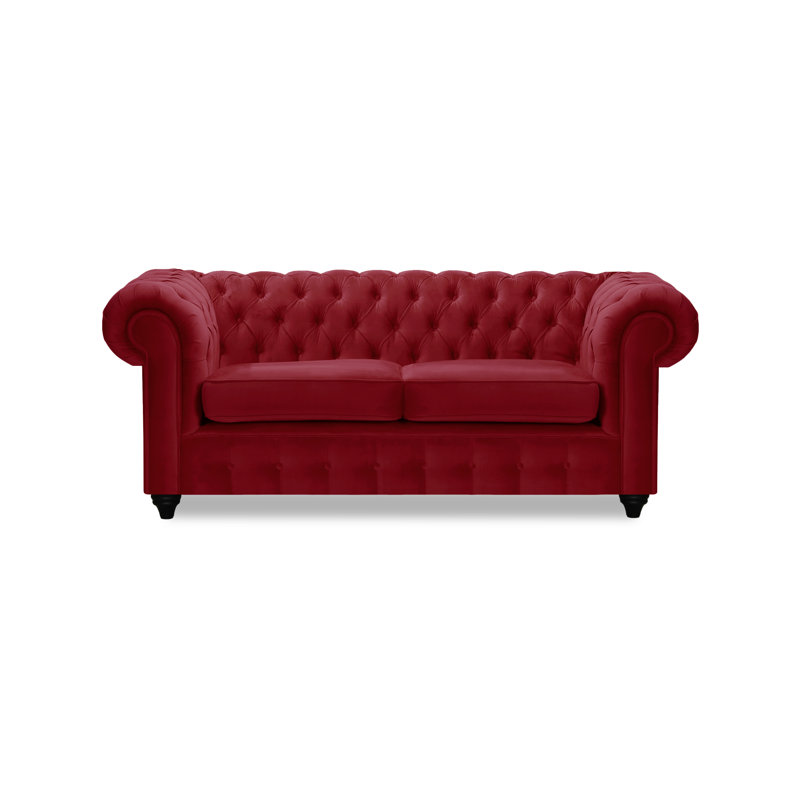 Alsey 3 Seater Sofa, 76" H x 192" W x 92" D, Dark Red