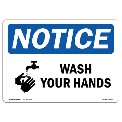 Osha: avis «Wash Your Hands» avec symbole
