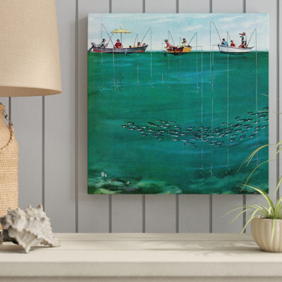 « school of fish from lines », reproduction d’art sur toile tendue