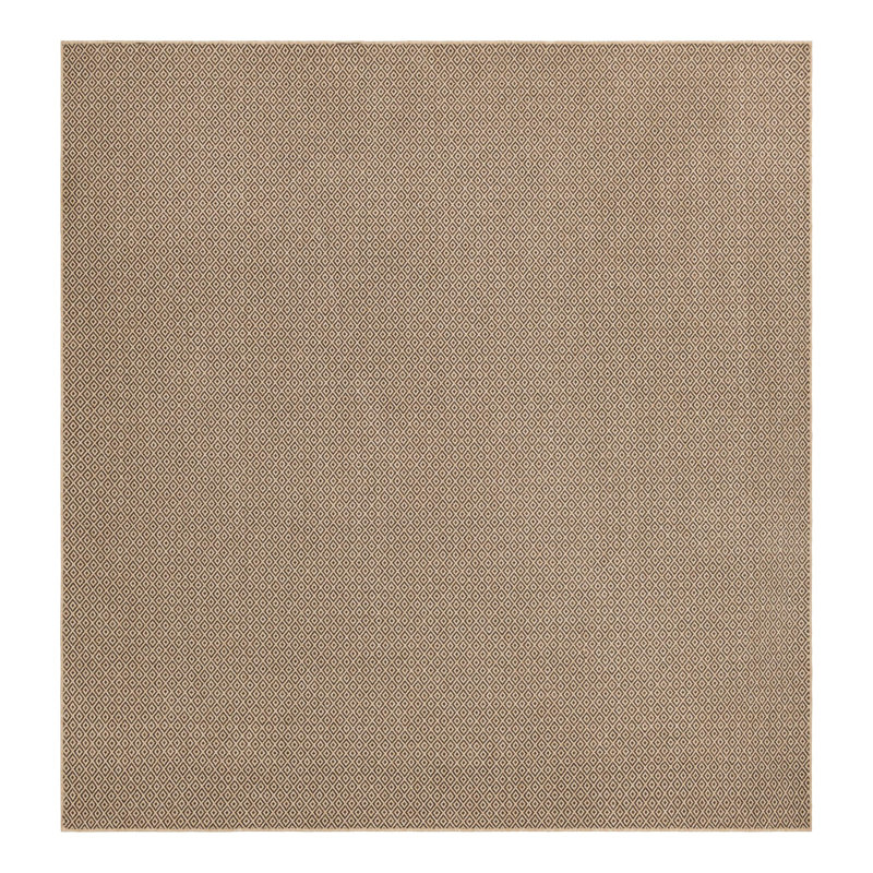 Daphne Geometric Machine Woven Polypropylene Area Rug in Brown, Square 12'2"