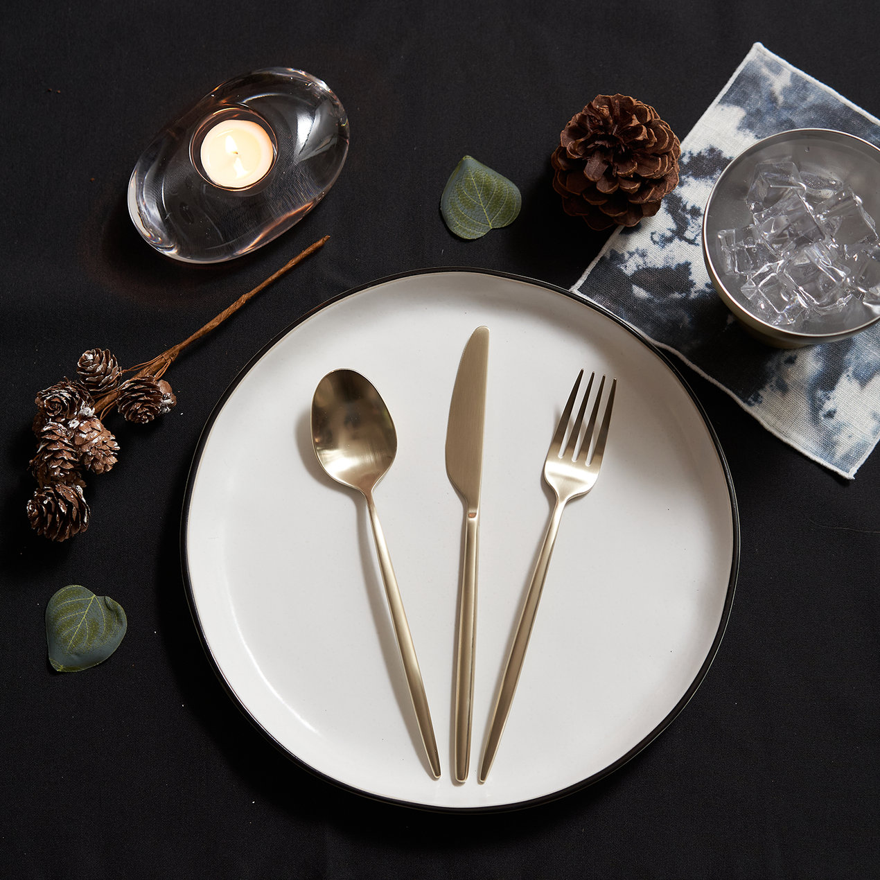 Barrona Stainless Steel Flatware, Champagne