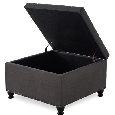 Dark Grey With Spacious Storage And Upholstered Button Top Interior Decoration