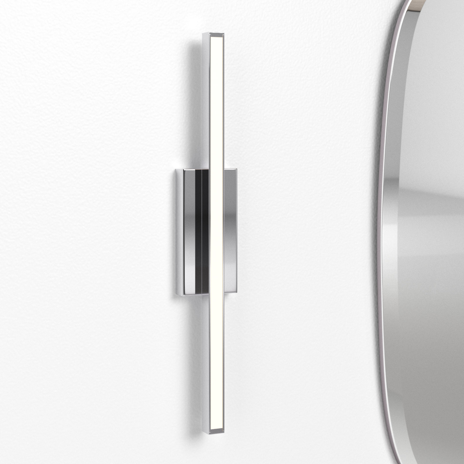 Rochelle Single Light Dimmable Flush Mount Sconce, 2.75" H x 1.63" W x 18" D, Chrome