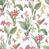 Secret Garden Botanical Floral Design 33' L x 21" W Wallpaper Roll