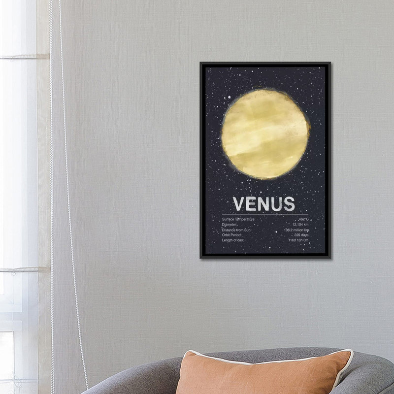 « the planets series : venus », impression sur toile tendue, H 26 po x l 18 po x P 1,5 po, Toile avec cadre noir