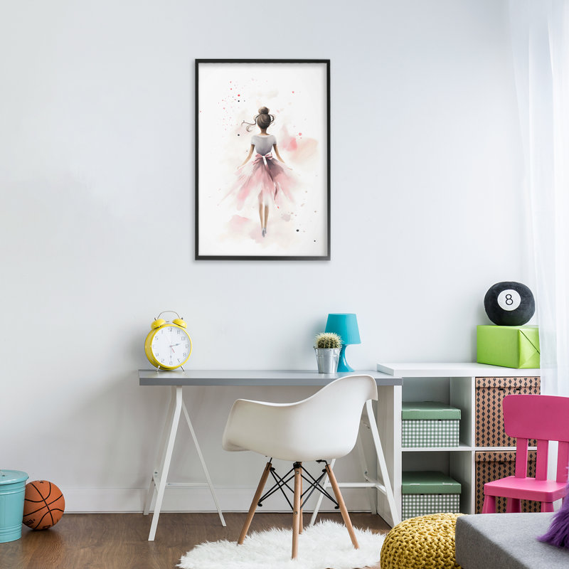 Vue de ballerine mouchetée, estampe numérique, design by Creative Studio, Giclée encadrée noir minuit, H 24 po x l 16 po