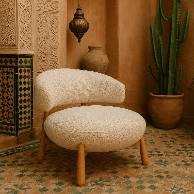 Chaise d'appoint Pina Colada en lin beige