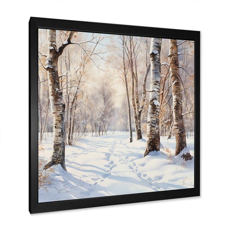 «Trees Charm In Winter I - Trees», art mural, H 16 po x l 16 po x P 1 po, Cadre simple noir