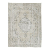 Vintage   Rug, Ghost Medallion In Beige And Blue-Grey - Rug & Kilim