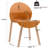 Indoor Dining Living Room, 4 Tropical Orange Chairs, Red Oak Wood Legs, Industrial-grade Pp Seat, Waterproof Scratch, Hand Solid Oak, Commercial-grade Strength, Floor-, Adaptive Ergonomic, Thickened