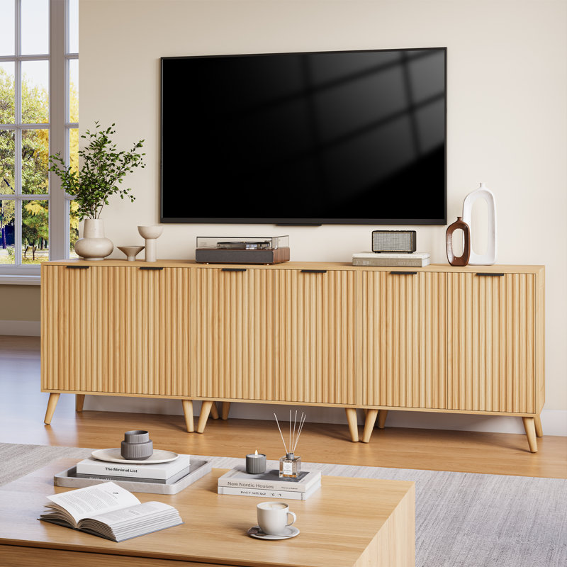 Ato 31.5’’ Sideboard Storage Cabinet With Doors & Shelves, Natural Wood