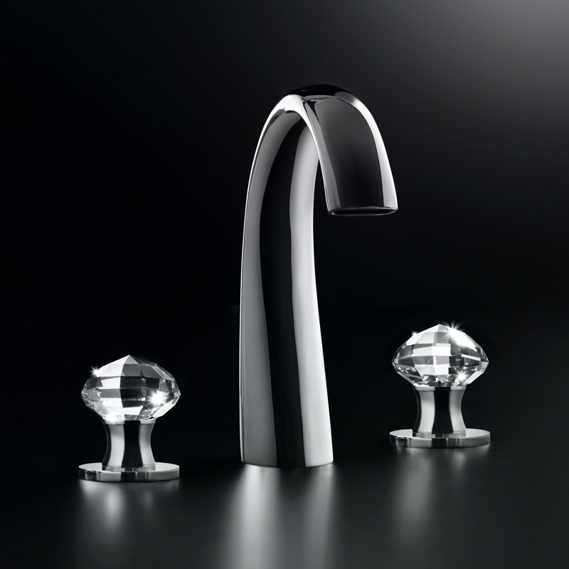 Rock Widespread Bathroom Faucet, Polished Chrome