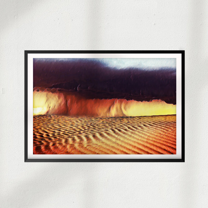 Tempête du désert - impression encadrée sur papier, H 8 po x l 10 po x P 0,05 po