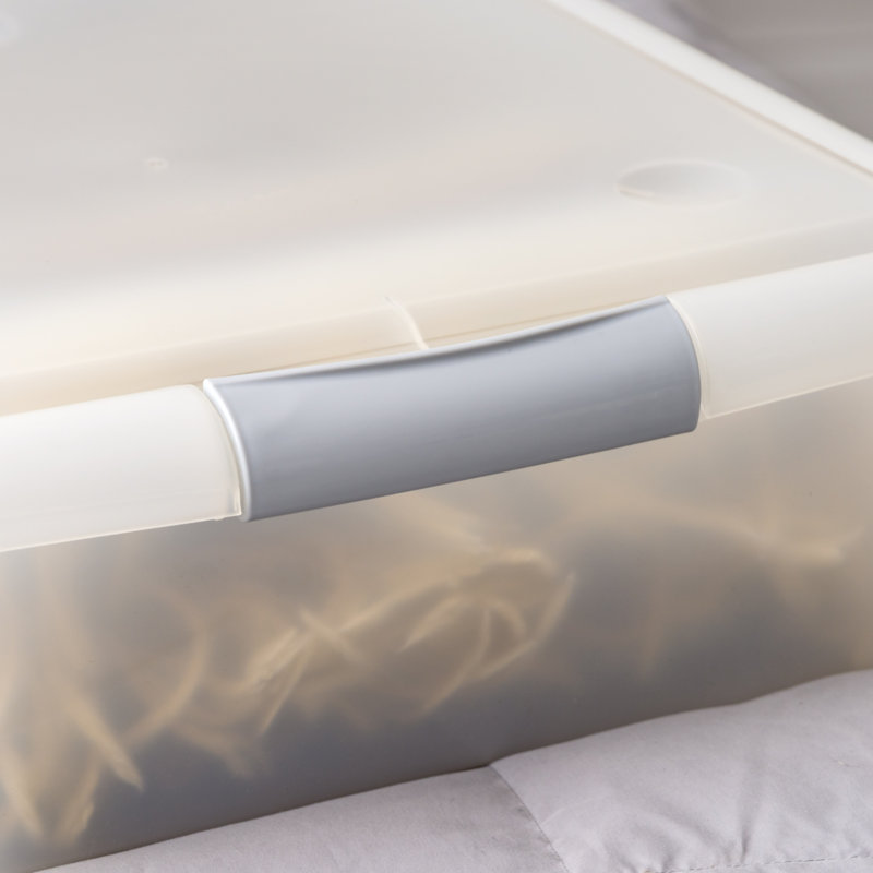 Clear 40qt Stackable Plastic Underbed Storage Box with Lid