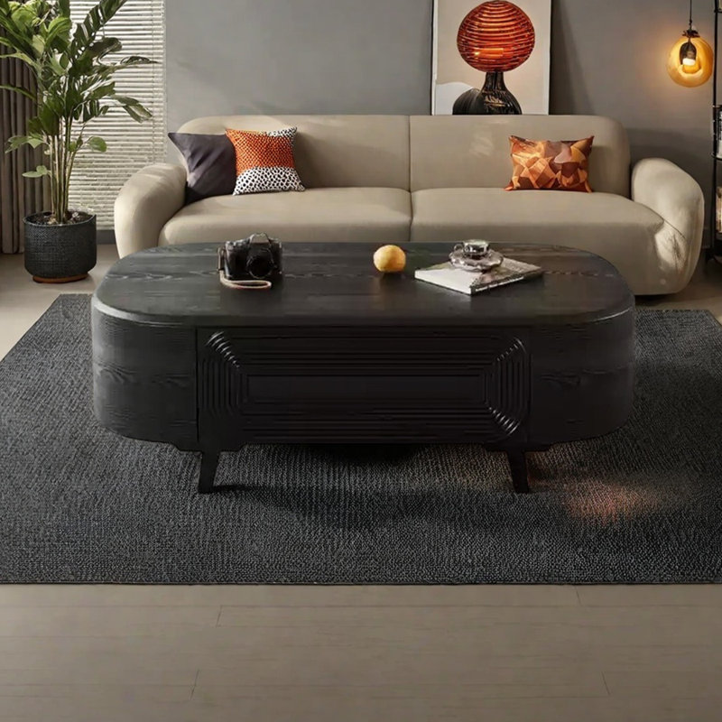 Table basse noire de style rétro
