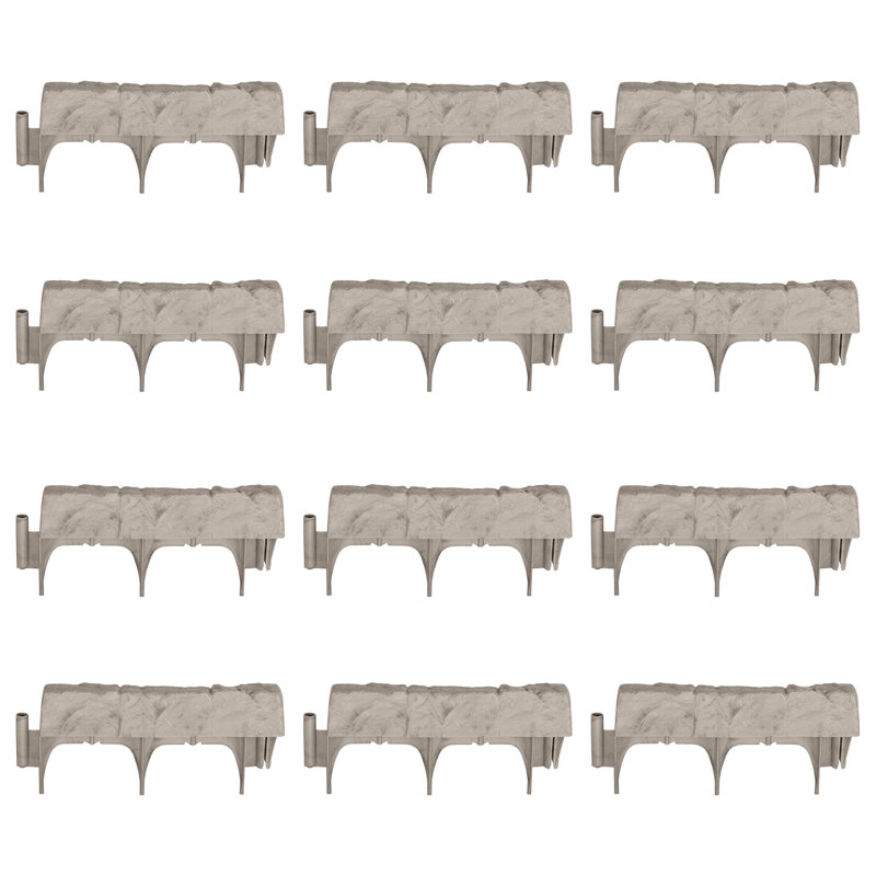 Gray Resin Decorative Natural Stone Lawn Edging Set