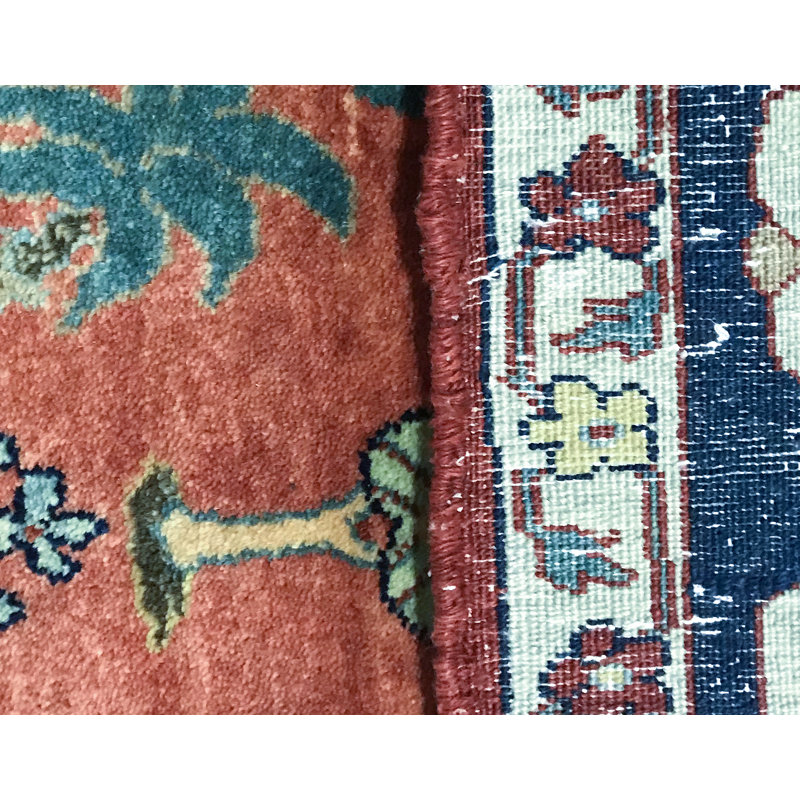 Hand-Knotted High-Quality Orange Area Rug