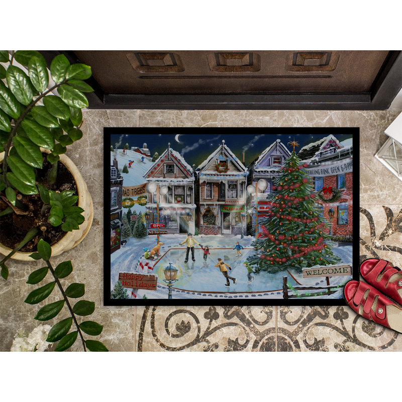 Keilson Non-Slip Christmas Outdoor Doormat, Rectangle 1'6" x 2'3"