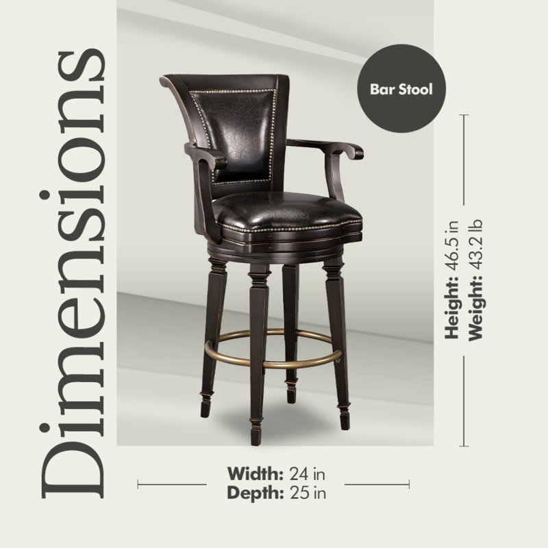 Tabouret de bar pivotant avec siège en similicuir Northport