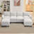 6-Piece 101'' Upholstered U-Shape Sectional-163928661