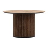 Dabney 51" Round Teak Wood Dining Table, Natural Wash
