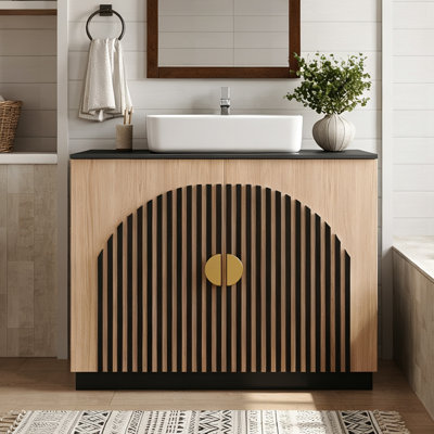 36" Single Bathroom Vanity With Stone Countertop And Sink