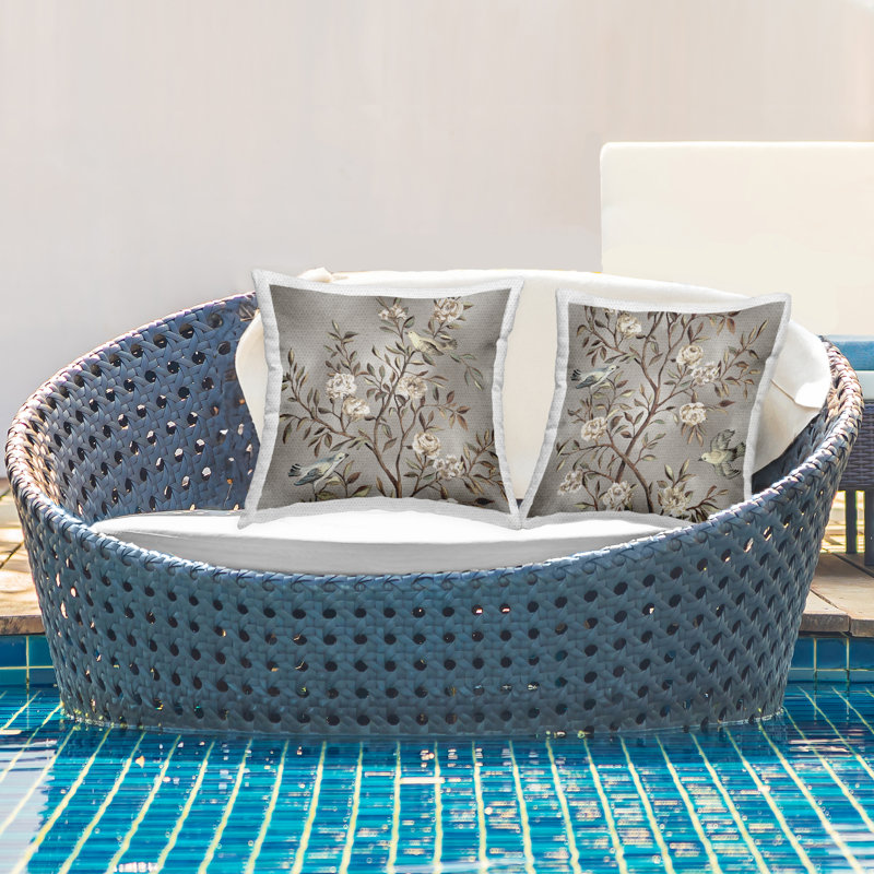 Ensemble de coussins 2 pièces Birds Perché Branches Nature par Reneé Campbell