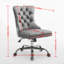 Fauteuil de bureau chenille capitonné à boutons avec base en métal chromé, chaise de bureau pivotante réglable-882612693-879119216
