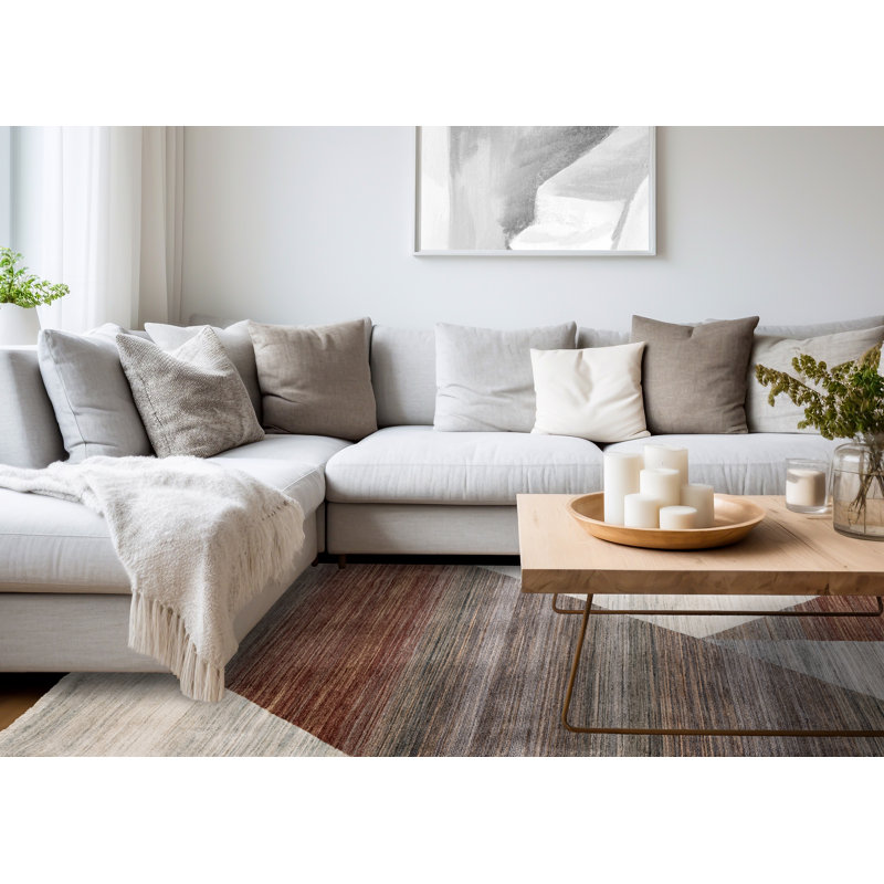 Tapis à motif géométrique antidérapant Orenda, Rectangle 7 pi 10 po x 10 pi 2 po
